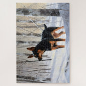 Dwergpinscher Laat het Sneeuwen Kerstmis Legpuzzel (Verticaal)