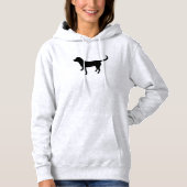 Dwergshirt voor dames, zwart labsilhouet hoodie (Voorkant)