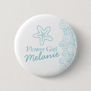 Dwergspeld/knop voor een visbloemmeisje ronde button 5,7 cm