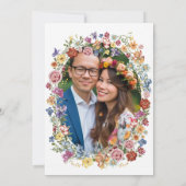 Dwergtuinbouillon kleurrijk bloemmonogram save the date (Achterkant)