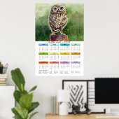 Dwerguil aquarel kalender 2016 poster (Thuiskantoor)