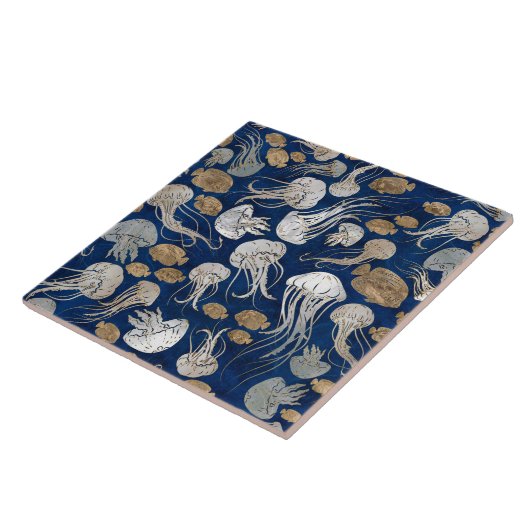 Dwergvis onderwaterpatroon tegeltje (Zijkant)