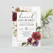 Dwergvlinderroze florale brunch en bubby kaart (Staand voorkant)