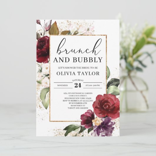 Dwergvlinderroze florale brunch en bubby kaart (Staand voorkant)