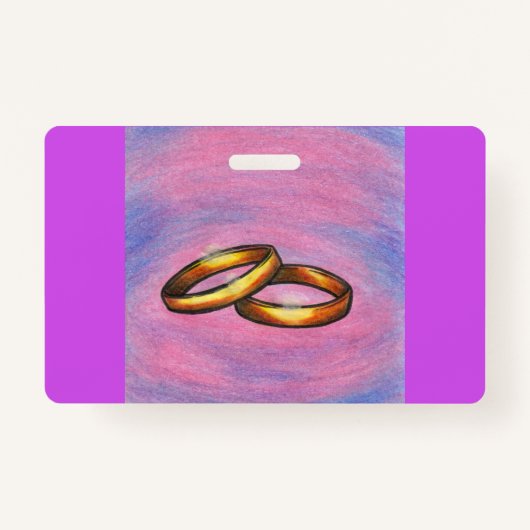 Dwervende kunst gouden paar trouwringen liefde badge (Voorkant)