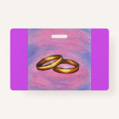 Dwervende kunst gouden paar trouwringen liefde badge (Achterkant)