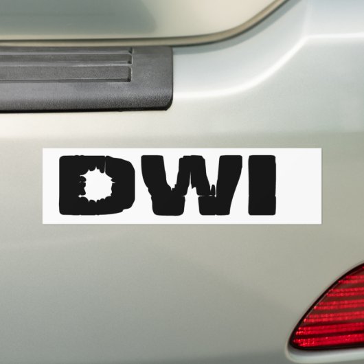 DWI BUMPERSTICKER (Op auto)