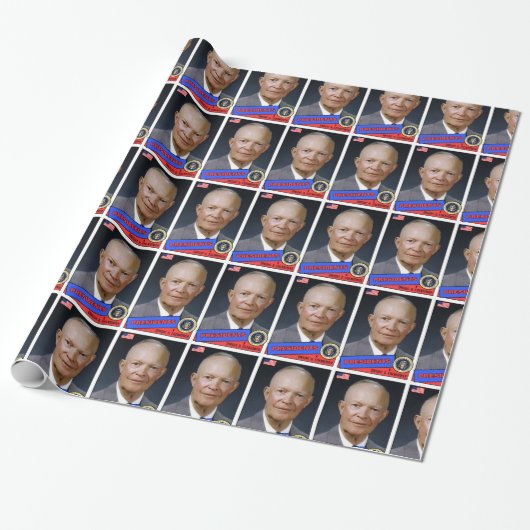 Dwight D. Eisenhower Baseball Card Cadeaupapier (Uitgerold)