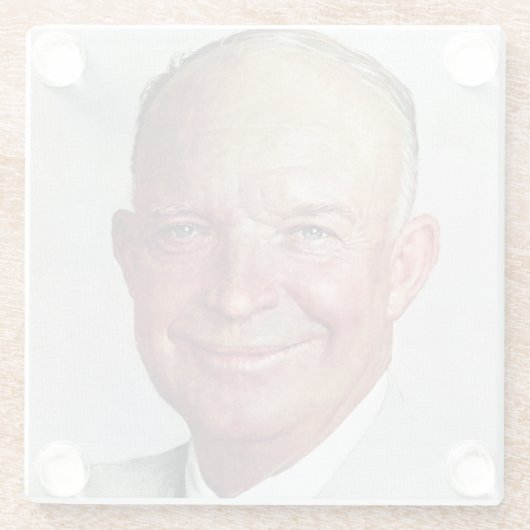 Dwight D. Eisenhower Glazen Onderzetter (Achterkant)