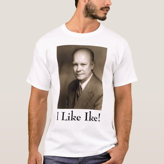 Dwight D Eisenhower, ik hou van Ike! T-shirt (Voorkant)