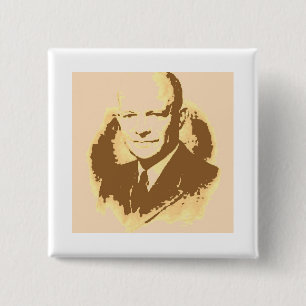 Dwight D Eisenhower Vierkante Button 5,1 Cm