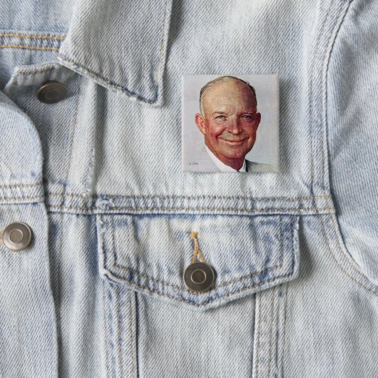 Dwight D. Eisenhower Vierkante Button 5,1 Cm (In situ)