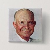Dwight D. Eisenhower Vierkante Button 5,1 Cm (Voorkant)