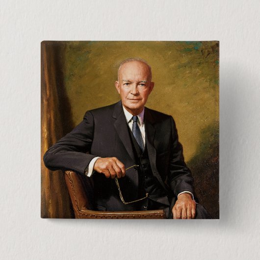 Dwight D. Eisenhower Vierkante Button 5,1 Cm (Voorkant)