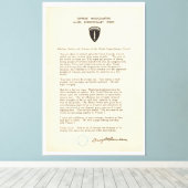 Dwight D. Eisenhower's Order of the Day (1944) Canvas Afdruk (Insitu (Houten vloer))