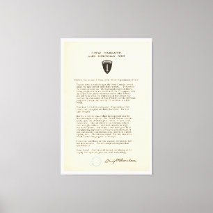 Dwight D. Eisenhower's Order of the Day (1944) Canvas Afdruk