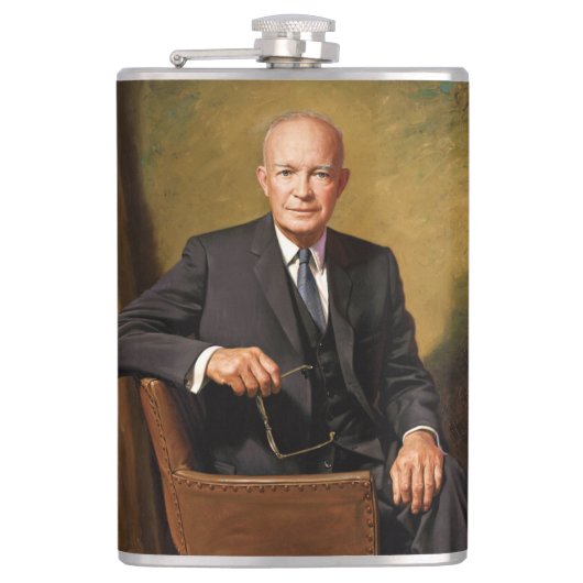 Dwight Eisenhower Amerikaans president portret Heupfles (Voorkant)