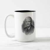 Dwight Eisenhower Freedom Quote Tweekleurige Koffiemok (Links)