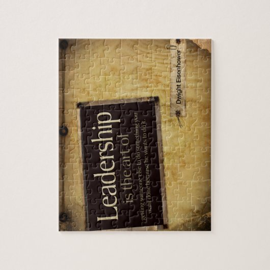 Dwight Eisenhower Inspirerend citaat "leiderschap" Legpuzzel (Verticaal)