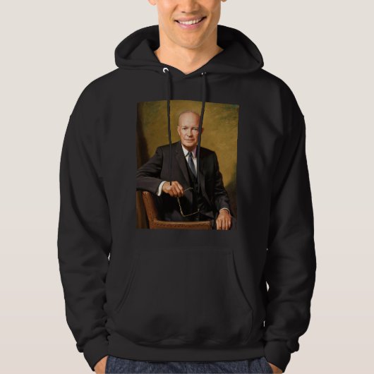 Dwight Eisenhower President Portret Witte Huis Hoodie (Voorkant)