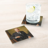 Dwight Eisenhower President Witte Huis Glazen Onderzetter (Schuin)