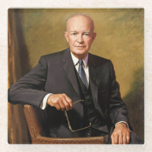 Dwight Eisenhower President Witte Huis Glazen Onderzetter