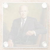 Dwight Eisenhower President Witte Huis Glazen Onderzetter (Achterkant)