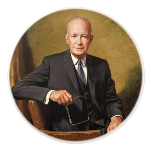 Dwight Eisenhower President Witte Huis Keramische Knop (Voorkant)
