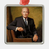 Dwight Eisenhower President Witte Huis Metalen Ornament (Voorkant)