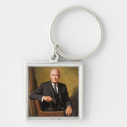 Dwight Eisenhower President Witte Huis Portret Sleutelhanger (Voorkant)