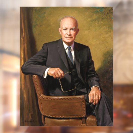 Dwight Eisenhower President Witte Huis Raamsticker (Vel 2)