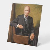 Dwight Eisenhower President Witte Huis Reclamebord Met Voetstuk (Voorkant)