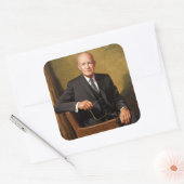 Dwight Eisenhower President Witte Huis Vierkante Sticker (Envelop)