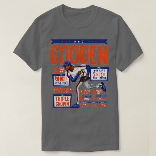 Dwight Gooden New York M Stats T-shirt (Design voorkant)