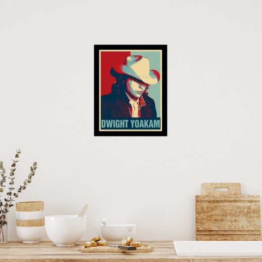 Dwight Yoakam Retro Hope Style Gift voor Fans.png Poster (Keuken)