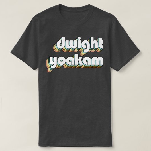 Dwight Yoakam Retro Rainbow Typography Vervaagde s T-shirt (Design voorkant)