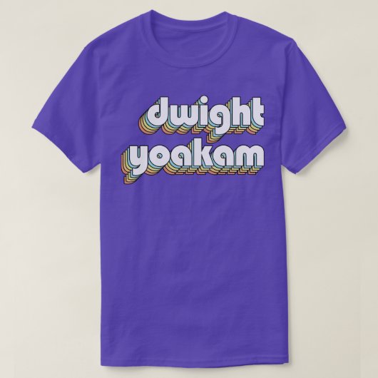 Dwight Yoakam Retro Rainbow Typography Vervaagde s T-shirt (Design voorkant)