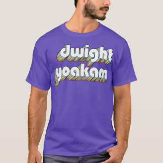 Dwight Yoakam Retro Rainbow Typography Vervaagde s T-shirt
