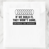 Dwing de grens af! rechthoekige sticker (Tas)