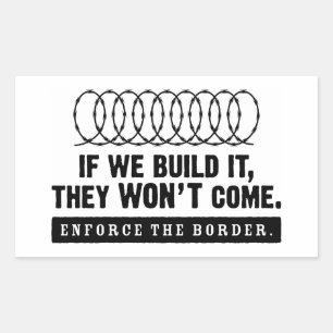 Dwing de grens af! rechthoekige sticker