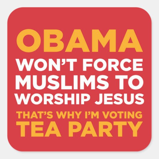 Dwing moslims vierkante sticker (Voorkant)