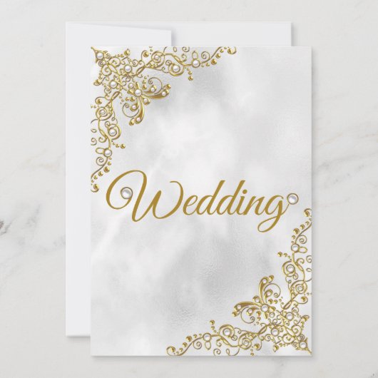 Dwingend goud marmer white pearl Silver Kaart (Achterkant)