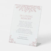 Dwingend zwart roze blad monogram in liefhebbende  reclamebord met voetstuk (Voorkant)