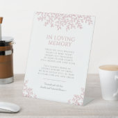 Dwingend zwart roze blad monogram in liefhebbende  reclamebord met voetstuk (Insitu)