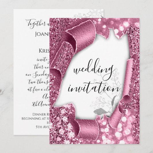 Dwingende 3D Cart Effect White Rose Lijst Florals Kaart (Voorkant / Achterkant)