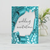 Dwingende 3D-crt-effect Elegant Silver Blauwgroen  Kaart (Staand voorkant)