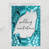 Dwingende 3D-crt-effect Elegant Silver Blauwgroen  Kaart (Voorkant / Achterkant)