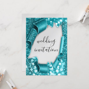 Dwingende 3D-crt-effect Elegant Silver Blauwgroen Kaart