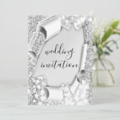 Dwingende 3D-crt-effect Elegant Silver Glitter Kaart (Staand voorkant)