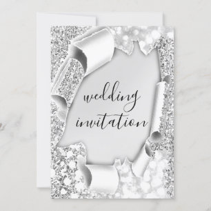 Dwingende 3D-crt-effect Elegant Silver Glitter Kaart